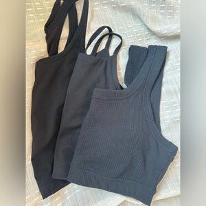 3-pack CRZ Yoga Bras - Size MEDIUM, Black